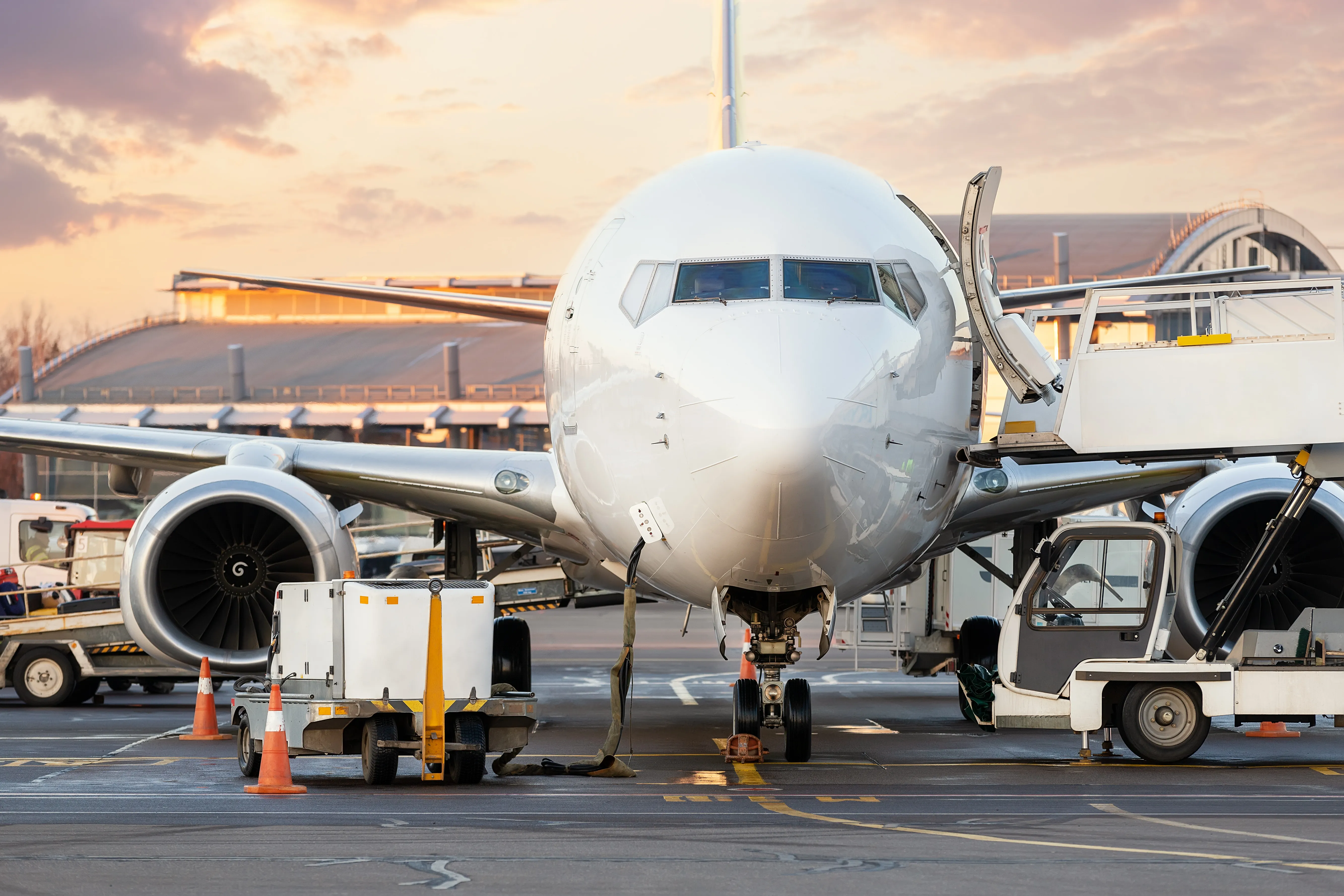 Avion stationné dans un aéroport