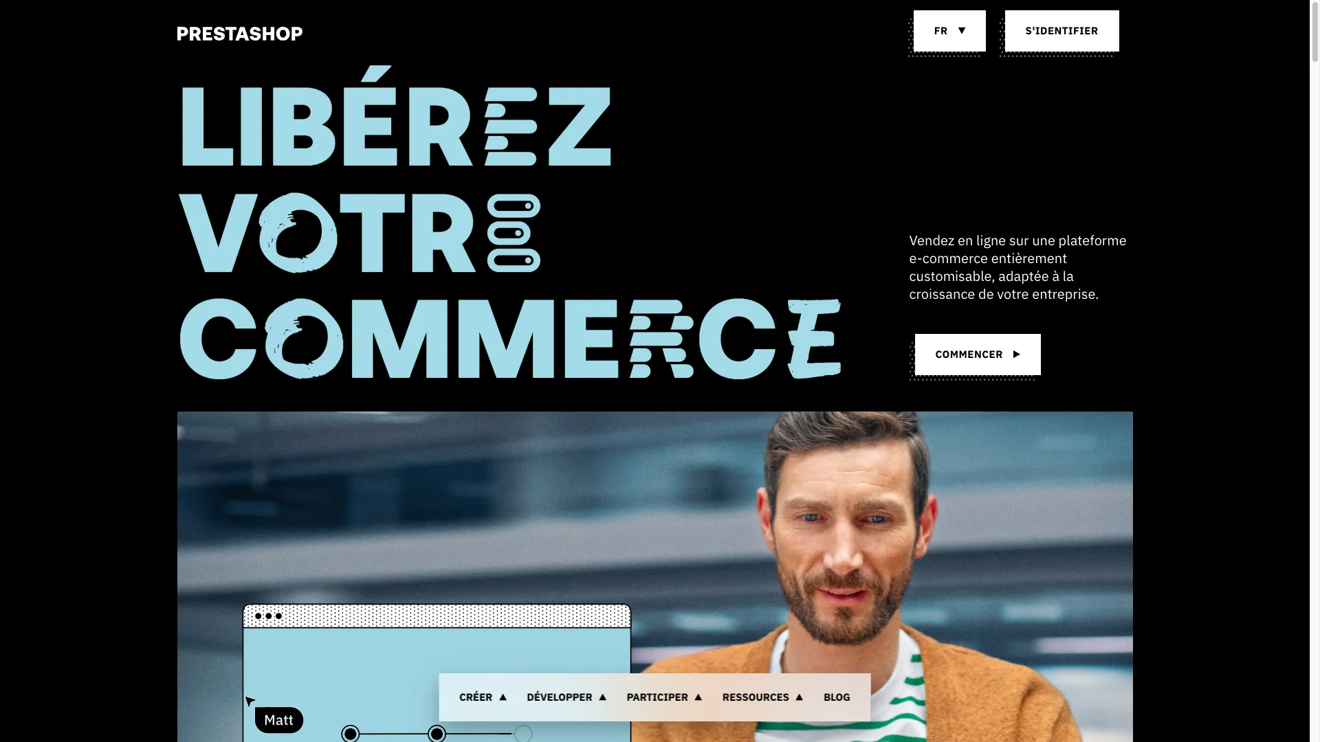Page d'accueil du CMS E-commerce PrestaShop
